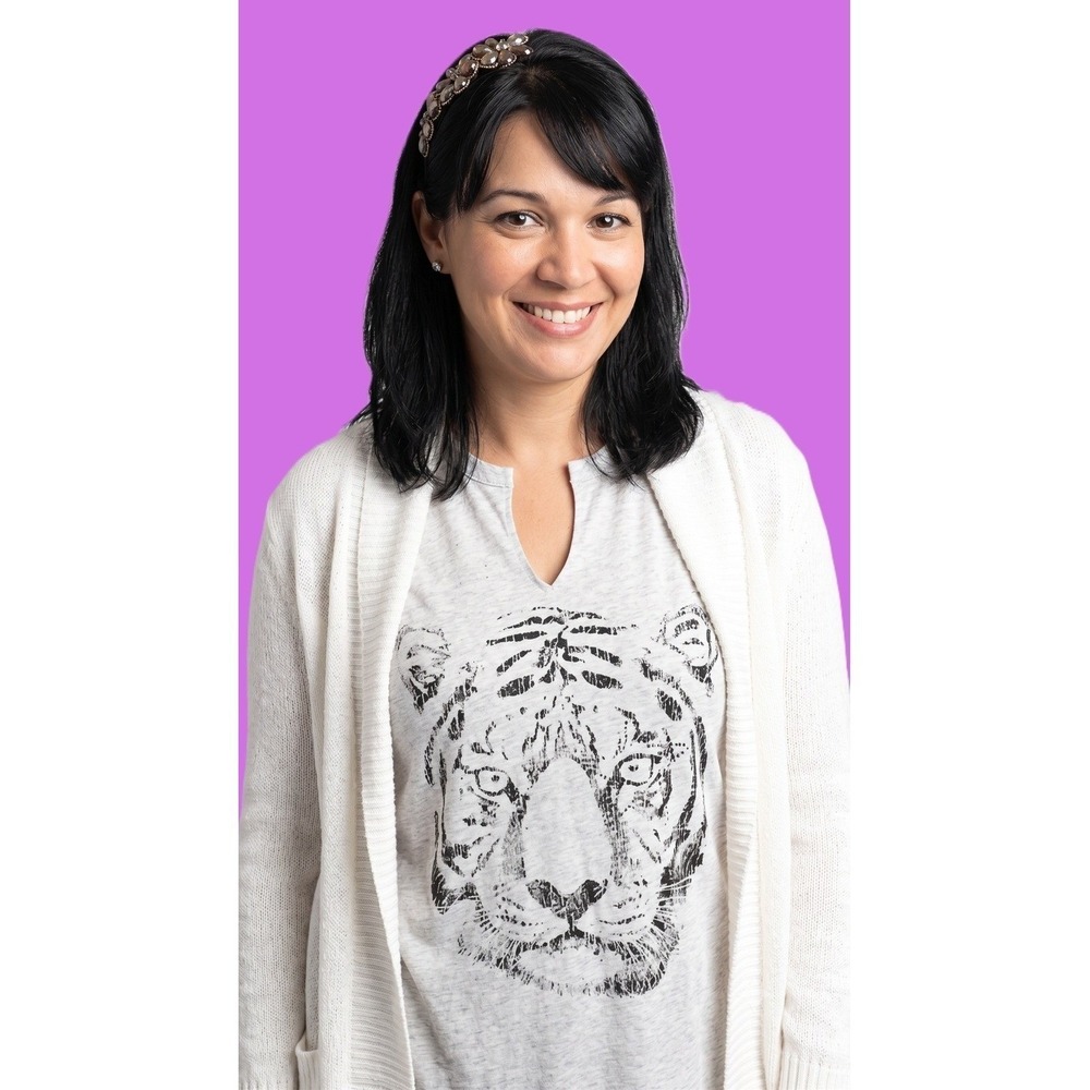 NWT Blue B Grey Tiger Graphic Tank Top Keyhole Neck Indie Boho Grunge Medium